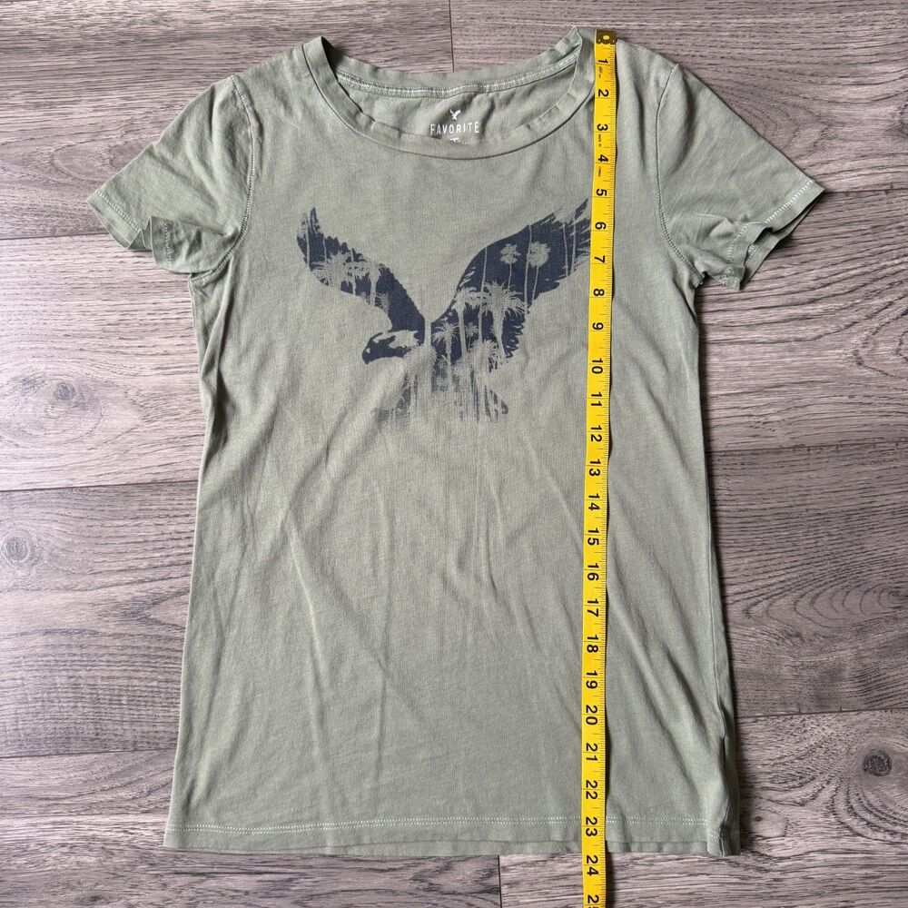 American Eagle Outfitters Classic Vintage Y2K Graphic Tee - Sage Green - Size XS - Picture 4 of 6